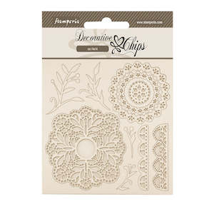 Chipboard Stamperia: Stamperia - Timeless - Decorative Chips (14x14cm) - Lace