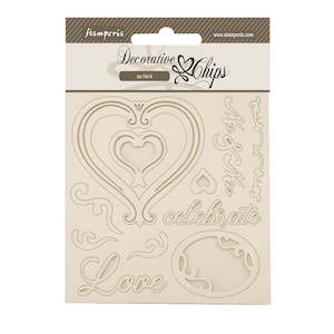 Stamperia - Timeless - Decorative Chips (14x14cm) - Hearts