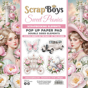 Scrapboys - Sweet Peonies - 6x6 Pop Up (Fussy Cutting) Paper Pad