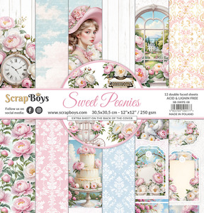 Scrapboys - Sweet Peonies - 12x12 Paper Pad