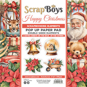 Scrapboys - Happy Christmas - 6x6 Pop Up (Fussy Cutting) Paper Pad