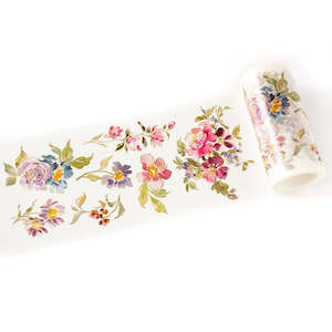 Pinkfresh: Pinkfresh - Artsy Floral - Washi Tape (4" Wide x 10m)