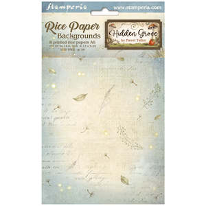 Rice Tissue Paper: Stamperia - Hidden Grove - A6 Assorted Rice Papers "Backgrounds" (8 Sheets)
