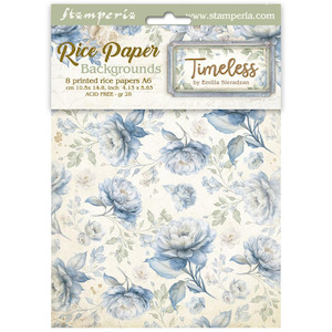 Rice Tissue Paper: Stamperia - Timeless - A6 Assorted Rice Papers "Backgrounds" (8 Sheets)