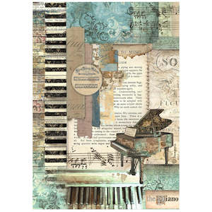 Rice Tissue Paper: Stamperia - Music - A4 Rice Paper "Piano"