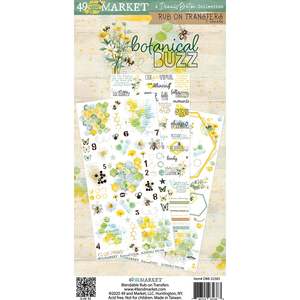 49 and Market - Botanical Buzz - 6x12 Rub-on Transfer Set