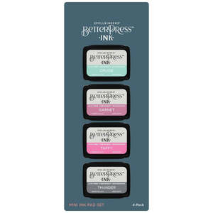 Spellbinders BetterPress - Letterpress Mini Ink Pad Set - Jet Set 4Pkg