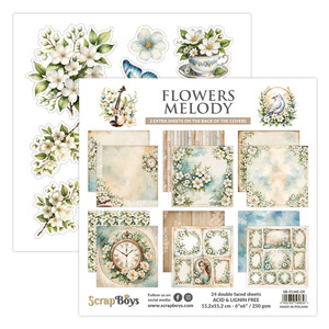 Scrapboys: Scrapboys - Flowers Melody - 6x6 Paper Pad