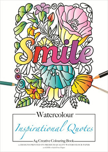 Jasart - A4 Adult Colouring Book - Watercolour - Inspirational Quotes
