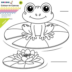 In Stock: Smudgi - Colouring Canvas - Frog - 25x25cm