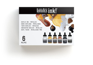 Mixed Media Misc: Liquitex - Acrylic Ink - Iridescents Metallics (6 Colours)