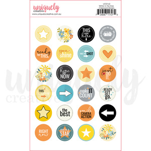 Uniquely Creative - Written In The Stars - Chipboard Sticker Rounds