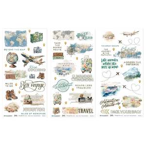 Rubons 49 And Market: 49 and Market - Travel Diaries - 6x12 Blendable Rub-on Transfer Set