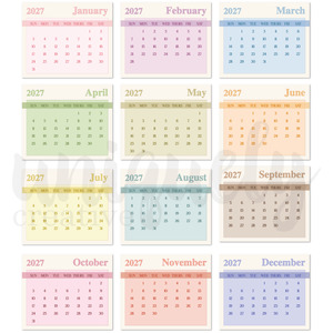 Uniquely Creative: **Pre-Order** Uniquely Creative - 2027 Calendar Pads (5 Sets) (ETA Mid July 26)