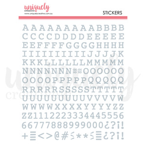 Uniquely Creative: **Pre-Order** Uniquely Creative - Puffy Alpha Stickers - Silver Uppercase (ETA Mid July 26)