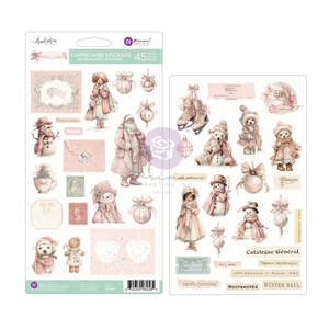 Chipboard: Prima Marketing - Christmas Blush - Chipboard Stickers W/Foil (46pcs)