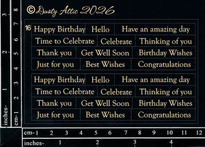 Chipboard: Dusty Attic - "Mini Card Sentiments Black"