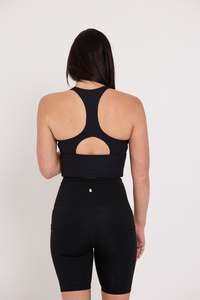 Embrace: Ribbed Crop - Black