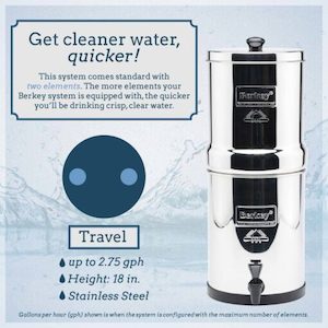 Travel Berkey Water Filter and Purifier (5.67 L) - from Emergency Food NZ