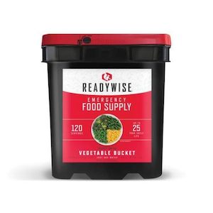 Products: 120 Serve Gluten Free Freeze Dried Vegetable Bucket of Emergency Food