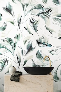 Green: Palm Wallpaper - Verde