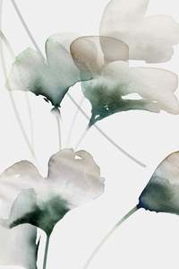 Sample - Gingko Mural Wallpaper Green