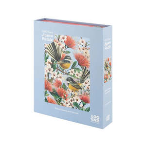 Jigsaws Adult: Native Flowers & Chatty Fantails 1000pc Jigsaw Puzzle