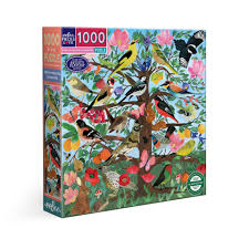 Jigsaws Adult: eeBoo - French Medieval Songbirds 1000pc Jigsaw Puzzle