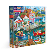 Jigsaws Adult: eeBoo - New England Wharf 1000pc Jigsaw Puzzle