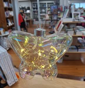 Pearl Tinted Butterfly Hanging Glass Light