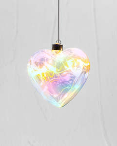 Seed Lights: Pearl Tinted Heart Hanging Glass Light