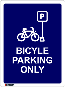 Bicycle Parking Only Sign (Blue) 1105 - Emmjay