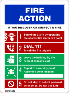 EGL 1430 - Fire Action Sign - Emmjay