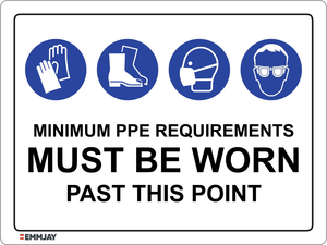 Minimum PPE Must Be Worn Past This Point Sign 2 0433 - Emmjay