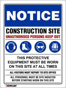 Notice – Construction Site Keep Out Sign 0475 - Emmjay