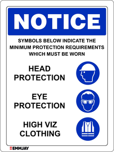 Notice – Minimum Protection Requirements Sign (Set 1) 0476 - Emmjay