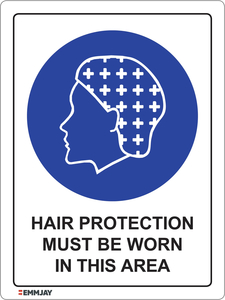 Hair Protection Must Be Worn in This Area Sign 0338 - Emmjay
