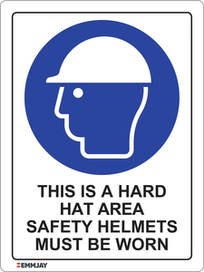 EGL 0371 Mandatory - Hard Hat Area: Safety Helmets Sign - Emmjay