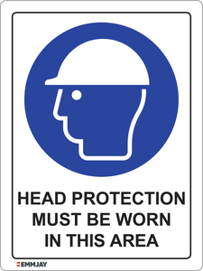 Head Protection Must Be Worn In This Area Sign 0342 - Emmjay