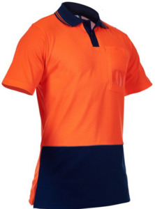 D/O S/S Cotton Backed Polo Orange/Navy Empyre Workwear Packaging & Hygiene