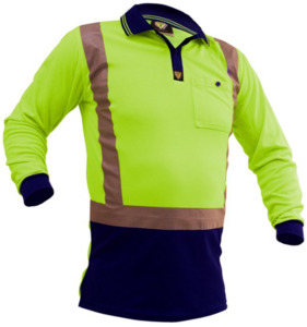 Products: D/N L/S Microfibre Polo Yellow/Navy Empyre Agri Essentials