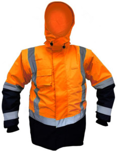 StormPro® D/N Zip-off Sleeve Fleece Lined Jacket Orange/Navy Empyre Workwear Pa&hellip;