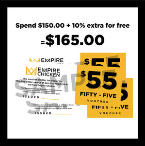 Products: ONE HUNDRED - FIFTY + an extra 10% FREE Empire Chicken