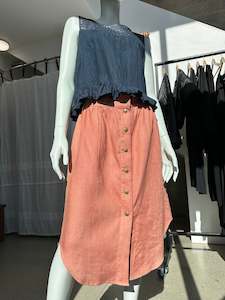 Products: Clay Linen Domed Front Skirt