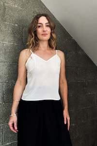 Simple Silks: Silk Crepe De Chine Singlet with adjustable Straps