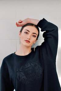 Winter Is Coming: Empire of Genius Embroidered Sweater/Dress in Black on Black