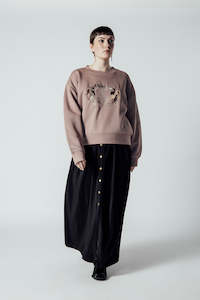 Simple Silks: Gathered Silk Crepe De Chine Full Length Skirt with Dome Front