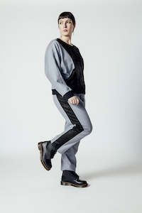 Jump In Lux Leisure: Denim and Embossed Leather Tracksuit