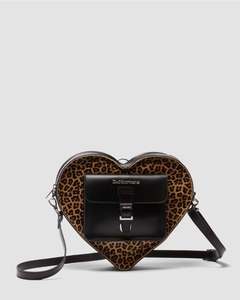 Backpacks: Dr. Martens Heart Backpack - Black / Light Tan Kiev / Mini Leopard Spot Hair On
