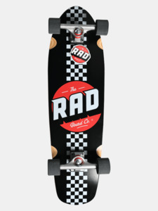 Rad Board Co: Rad Cali Cruisers Checkers Stripe Complete - Black / White